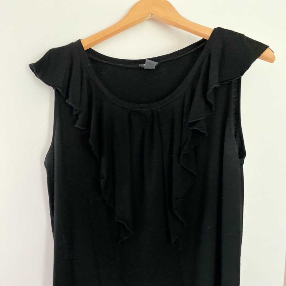 Black ruffle front Kenneth Cole Reaction tank